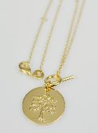 Parure Pendentif Médaille Arbre de Vie en Plaqué Or 18 Carats
