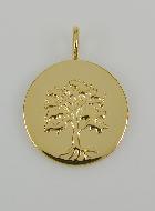 Médaille Arbre de Vie en Plaqué Or 18 Carats - 18mm