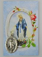 Médaille Vierge Miraculeuse avec Image & Pochette Cadeau