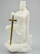 Statue de Saint Louis Roi de France en Albâtre