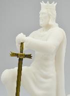 Statue de Saint Louis Roi de France en Albâtre