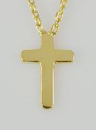 Parure Croix Plaqué Or 18 Carats & Chaîne 45cm
