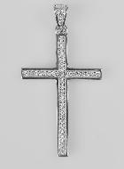 Pendentif Croix en Argent Massif & Diamants