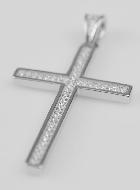 Pendentif Croix en Argent Massif & Diamants