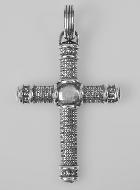 Pendentif Croix Tribale Sculptée en Argent Massif