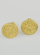 Boucles d'Oreilles Puces Croix Gothique Plaqué Or