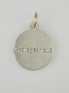 Médaille Saint Curé d'Ars Argentée & Émail Bleu - 18 mm