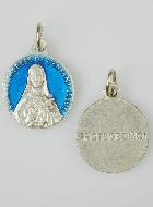 Médaille Sainte Thérèse Argentée & Émail Bleu - 18 mm