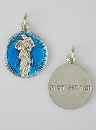 Médaille Marie qui Défait les Noeuds Argentée & Émail Bleu - 18 mm