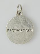 Médaille Coeur Sacré de Jésus Argentée & Émail Bleu - 18 mm