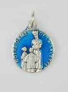 Médaille Notre Dame de la Salette Argentée & Émail Bleu - 18 mm