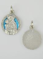 Médaille Sainte Anne Argentée & Émail Bleu - 18 mm