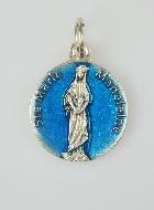 Médaille Sainte Marie-Madeleine Argentée & Émail Bleu - 18 mm