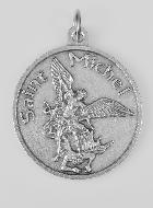 Grande Médaille de Saint Michel Archange Argentée - 4.5cm