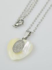 Parure Religieuse Chaîne et Pendentif Coeur & Miraculeuse - Argent