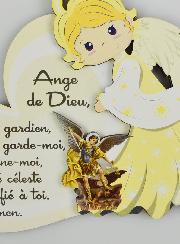 Cadeau de Baptême - Plaque Ange Gardien & St Michel Archange