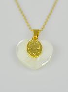 Collier Religieux Coeur de Nacre & Miraculeuse - Or