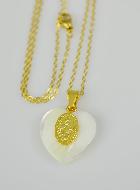 Collier Religieux Coeur de Nacre & Miraculeuse - Or
