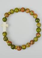 Bracelet Religieux en Pierre Naturelle - Unakite