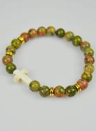 Bracelet Religieux en Pierre Naturelle - Unakite
