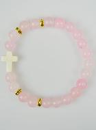 Bracelet Religieux en Pierre Naturelle - Quartz Rose