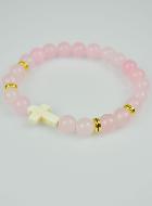 Bracelet Religieux en Pierre Naturelle - Quartz Rose