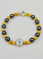 Bracelet Religieux en Pierre Naturelle - Hématite et Bois