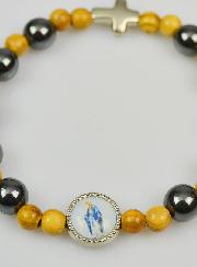 Bracelet Religieux en Pierre Naturelle - Hématite et Bois