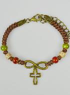 Bracelet Religieux avec Croix - Cuir & Bois Multicolore