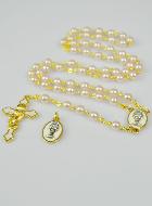 Coffret de Première Communion Chapelet + Médaille - Doré