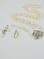Coffret de Première Communion Chapelet + Médaille Miraculeuse - Argenté