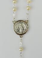 Coffret de Première Communion Chapelet + Médaille Miraculeuse - Argenté