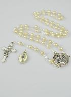 Coffret de Première Communion Chapelet + Médaille St Michel - Argenté