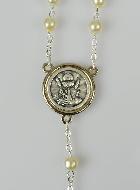 Coffret de Première Communion Chapelet + Médaille St Michel - Argenté
