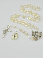 Coffret de Première Communion Chapelet + Médaille ND Lourdes - Argenté