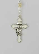 Coffret de Première Communion Chapelet + Médaille ND Lourdes - Argenté