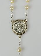 Coffret de Première Communion Chapelet + Médaille ND Lourdes - Argenté