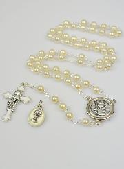 Chapelet en Perles & Médaille ND Lourdes - Argenté