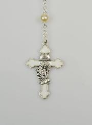 Chapelet en Perles & Médaille ND Lourdes - Argenté
