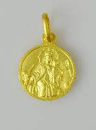 Médaille du Scapulaire en Plaqué Or - 12mm
