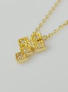 Collier Religieux Croix Orthodoxe en Plaqué Or 18k
