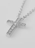 Collier Croix Diamant - Argent Massif