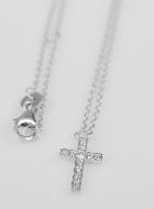 Collier Croix Diamant - Argent Massif