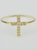 Bague Religieuse Croix & Diamants - Taille 52