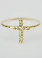 Bague Religieuse Croix & Diamants - Taille 54