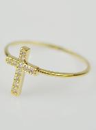 Bague Religieuse Croix & Diamants - Taille 56