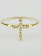 Bague Religieuse Croix & Diamants - Taille 58