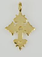 Pendentif Croix Baroque en Plaqué Or - 17mm