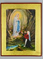 Icône Byzantine Vierge Marie - Apparitions de Lourdes - 18cm