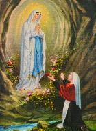 Icône Byzantine Vierge Marie - Apparitions de Lourdes - 18cm